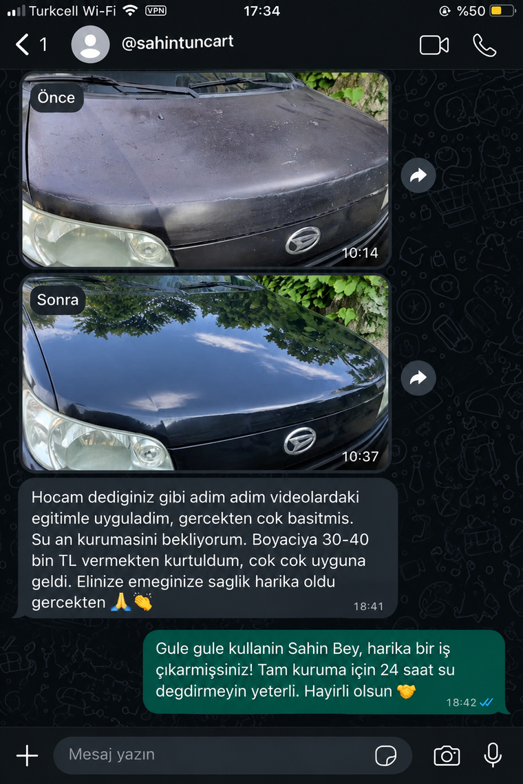 Gerçek müşteri mesajı