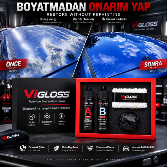 ViGloss boyatmadan onarım yap — önce ve sonra ürün kiti